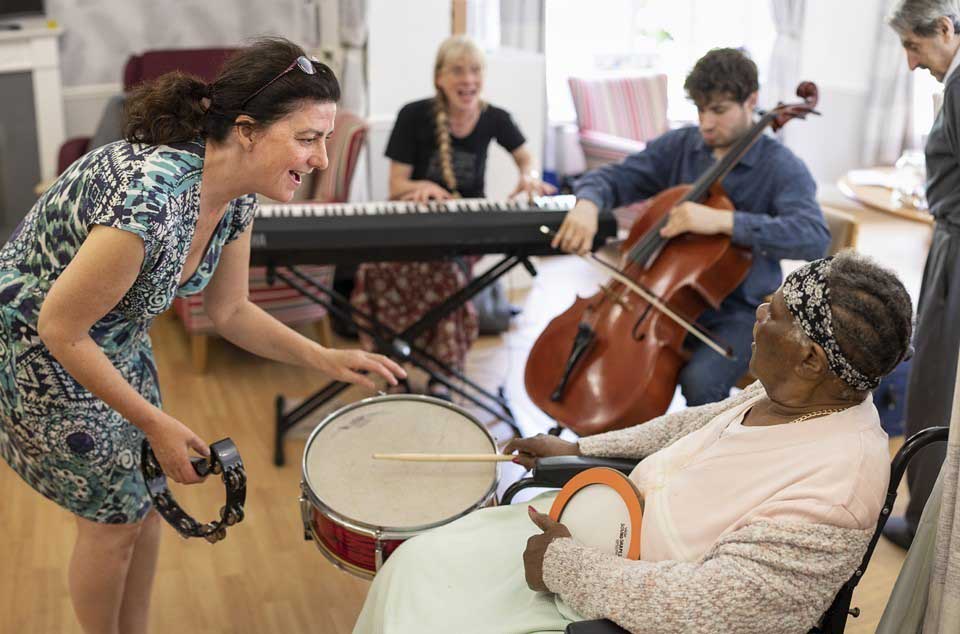 A Music in Mind session delivered by Camerata musicians and music therapists